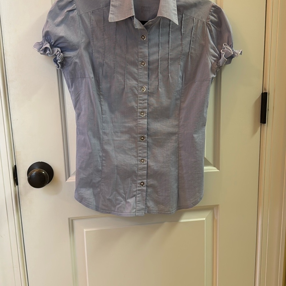 ARTIGLI made in Italy 🇮🇹 Light Blue Short Sleeve Button-Up Shirt